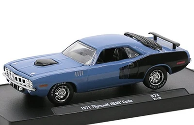 PLYMOUTH HEMI Cuda - 1971 - blue / black - M2 Machines 1:64 - Imagen 1 de 4