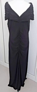 💝 BNWT FRANK LYMAN Long Black Gathered Evening Dress 14 RRP $449 - Picture 1 of 14