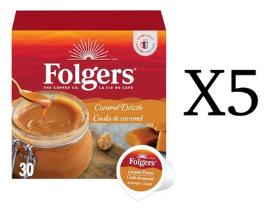 Folgers Caramelo Drizzle 30 K-Cups Pack de 5 Foto 1 de 2