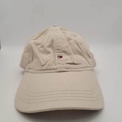 Boné Tommy Hilfiger Tan Dad ajustável Strapback 100% algodão logotipo sistema operacional clássico - Imagem 1 de 4