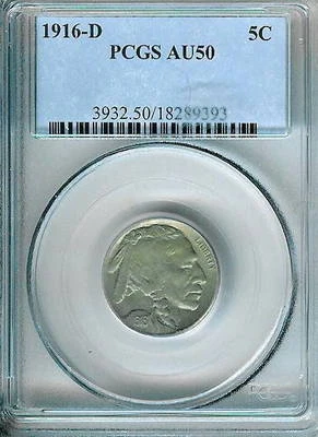 1916-D Buffalo Nickel : PCGS AU50 - Image 1 of 2