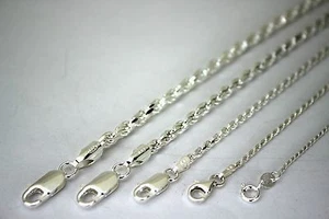 925 STERLING SILBER SEIL D/C GLIEDERKETTE FÜR HERREN DAMEN 1mm~4mm/7~10",16"~30" - Bild 1 von 6