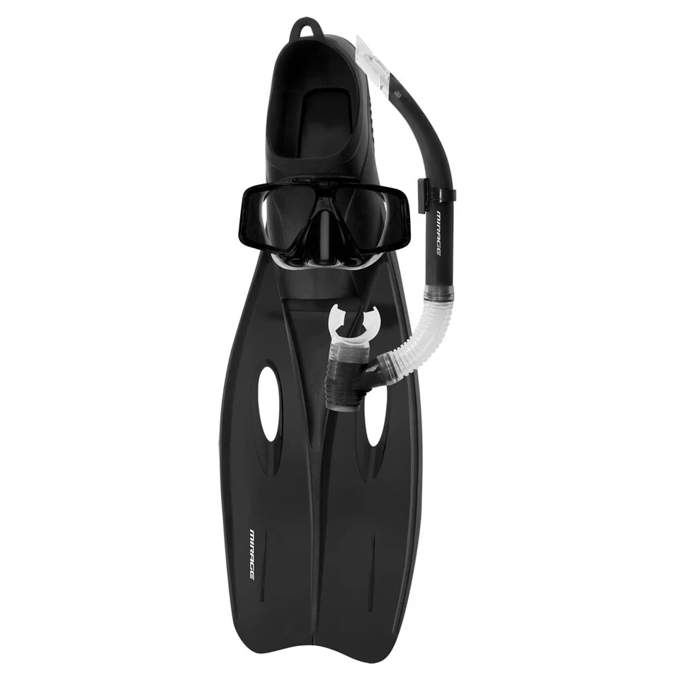 Mirage Challenger Adult Mask Snorkel and Fins Set Black L