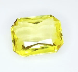 Piedra preciosa suelta zafiro amarillo natural 8,87 quilates certificado corte octágono transparente - Imagen 1 de 11