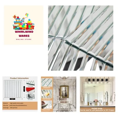 Peel and Stick Beveled Mirror Backsplash Tile, Sliver, 11.8 x 11.8 Inch, Mirr... - Image 1 of 4