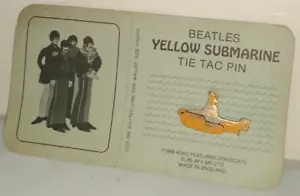 1968 BEATLES YELLOW SUBMARINE TIE TAC PIN KING FEATURES ON ORIGINAL CARD - Picture 1 of 4