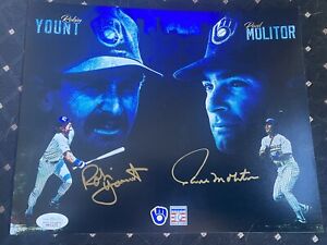 Robin Yount and Paul Molitor signed autograph 8x10 Photo JSA
