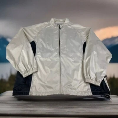 Sun Mountain XL Ropa Exterior Hombre Blanco Negro Golf Lluvia Chaqueta Impermeable Foto 1 de 4