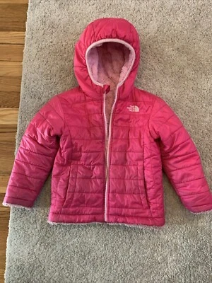 Chaqueta polar acolchada con capucha reversible rosa North Face niñas 3T 4T leer descripción Foto 1 de 4