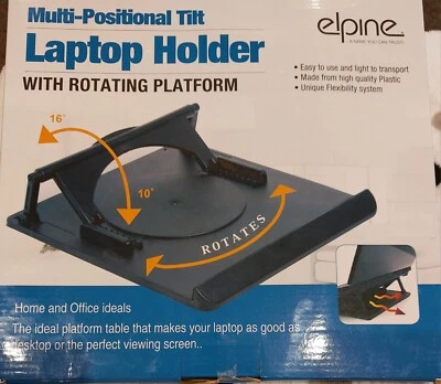 ELPINE Laptop Holder Cooling Desk Riser Tilt Adjustable Stand Rotating Base UK - Image 1 of 4