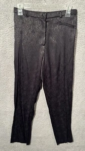 Benelle New York Straight Cut Snake Print Dress Pants Women's 8 Black USA - Picture 1 of 6