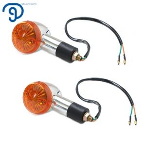 2x Luz indicadora intermitente de señal de giro para motocicleta Honda Suzuki Yamaha cromada - Imagen 1 de 12