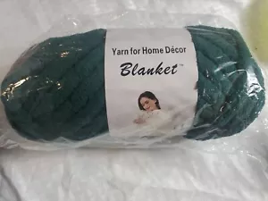 Chunky Chenille Yarn Dark Green. BRAND NEW Original Packaging arm knit blanket - Picture 1 of 6