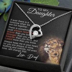 To My Daughter Forever Love Necklace, Daughter Birthday X-mas Inspiration Gifts - Picture 1 of 11