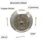 BELGIUM CONGO 5 CENTIMES 1919 COPPER NICKEL KM 17