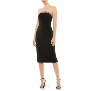 MAC DUGGAL Women's Beaded Sheath Dress Black Size 12 Semi Formal Cocktail - Picture 1 of 8