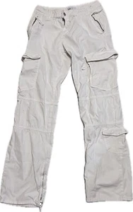 Pantalones cargo Zara para mujer 4 blancos tiro alto pierna recta retro años 90 - Imagen 1 de 4