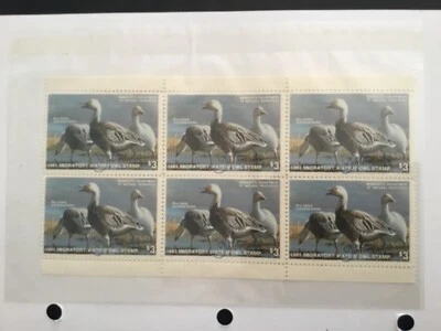 ICOLLECTZONE  US Minnesota MN7 1983 Artist signed on each of 6 Duck Stamp VF NH - Image 1 of 2