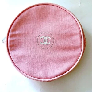 CHANEL Round pouch Novelty Canvas Pink cosme bag case - Picture 1 of 7
