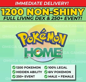 Pokemon Home FULL Gen 1-7 NON SHINY Living Dex | 250+ Event, ALL Legendary, 6IV