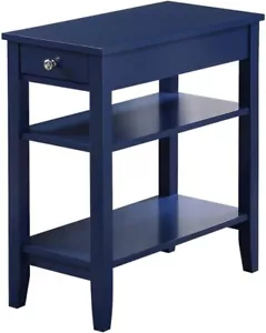 23.5"H Chairside End Table with Drawer in Cobalt Blue - Picture 1 of 8