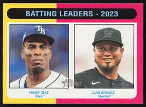 2024 Topps Heritage #306 Batting Leaders - 2023 (Yandy Díaz / Luis Arraez) - Picture 1 of 2