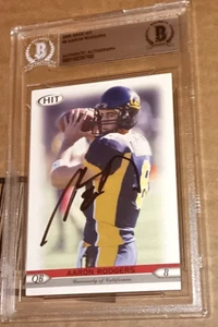 AARON RODGERS GB PACKERS CALIFORNIA SIGNED 2005 SAGE HIT ROOKIE CARD BAS SLABBED - Picture 1 of 3
