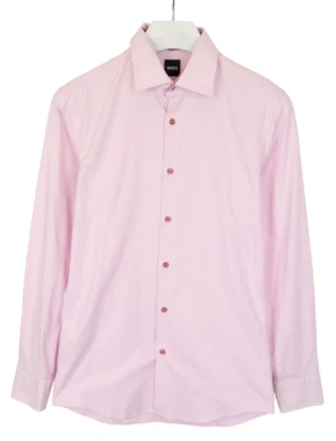 Hugo Boss H-Hank-Kent-C3-214 Slim Fit Easy Iron Formal Shirt Men S Pink - Image 1 of 4