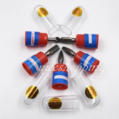 5x 1/4" Cylindrical Cut Tungsten Carbide Bur Cutting Tool Die Grinder Bit Double - Image 1 of 4