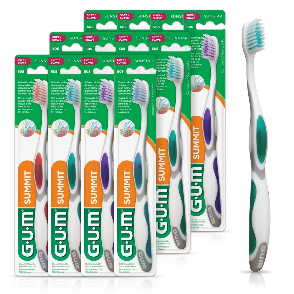 GUM Summit Ultra Soft Toothbrush Pack of 12 Extra Soft Tapered Bristles - Image 1 of 4