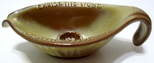 Vintage Frankoma Pottery Candle Holder Christ the Light Desert Gold Sapulpa Clay - Picture 1 of 7