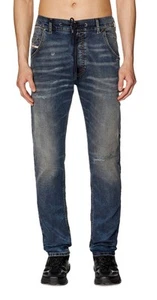DIESEL Krooley-E-Ne E9H98 Mens Jeans W34/L32 Jogg Distress Washed Blue RRP€295 - Picture 1 of 13