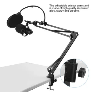 Adjustable Recording Microphone Suspension Boom Scissor Arm Stand For Live B NEW - Afbeelding 1 van 12