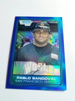 PABLO SANDOVAL 2006 BOWMAN REFRACTOR CROMO AZUL 1ª RC #71/199 GIGANTES #6 Foto 1 de 4