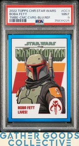 2022 Topps Chrome Star Wars The Mandalorian #CC3 Boba Fett Blue PSA 9 - Imagen 1 de 2
