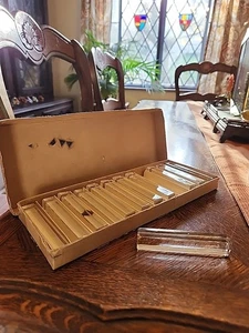 Vintage Set 12 Kristall Messerbänkchen• Vierkantschliff• Cristal Au Plomb 24% PBO• Ungarn - Bild 1 von 13