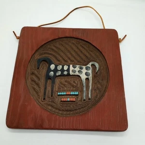 Chicken Creek Carved Wood Native American Plains Wall Art Warriors Rest Horse 9" - Picture 1 of 7