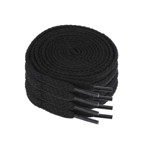 2 Paar runde Schnürsenkel 120cm Schwarz – Baumwolle & robust - Picture 1 of 4