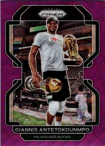 2021-22 Panini Prizm #1 Giannis Antetokounmpo SP Purple Wave Bucks Card - Picture 1 of 2