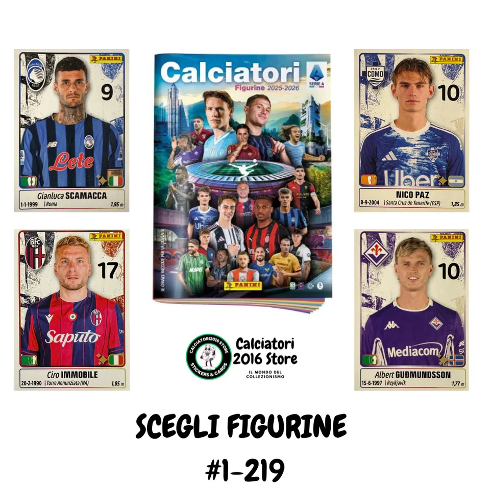 Calciatori Panini 2025/26 - Scegli figurina da 1 a 219 - Immagine 1 di 1