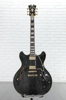 D'Angelico Excel DC Semi-hollowbody Electric Guitar - Black Dog with Stopbar - Image 1 of 4