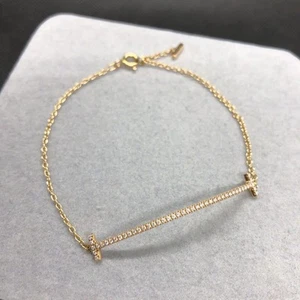 TIFFANY&Co. AU750 Gold Diamond Smile Bracelet - Picture 1 of 10