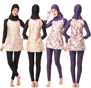 Muslim Women Full Cover Burkini Hijab Swimwear Arab Bathing Suit Beachwear Set - Picture 1 of 59