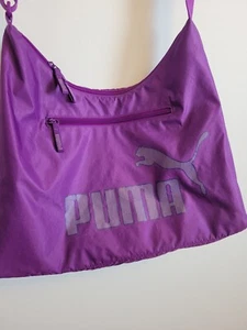 Puma Crossbody Gym Purple Nylon Zipper Bag - Picture 1 of 11