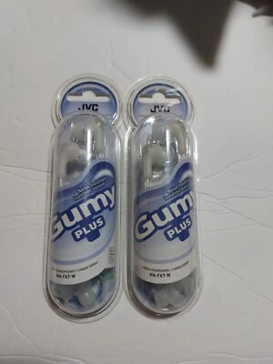 2X JVC Gumy Plus Earphones with Noise Isolation, White - Image 1 of 2