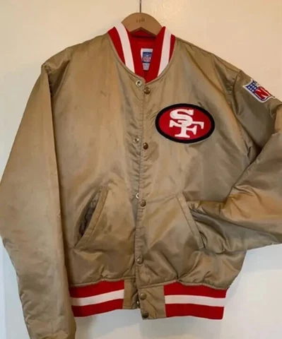 San Francisco 49ers Gold Satin Bomber Jacket Cover