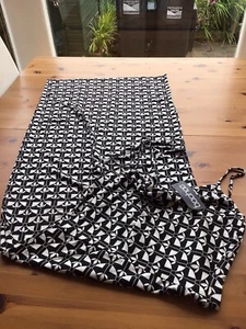 BNWT Boohoo 22 Cowl Neck Black White Geometric Maxi Dress Stretch - Picture 1 of 5