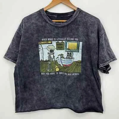 Camiseta Nickelodeon Bob Esponja Calamardo Para Mujer Talla XL Gris Manga Corta Logo Foto 1 de 4