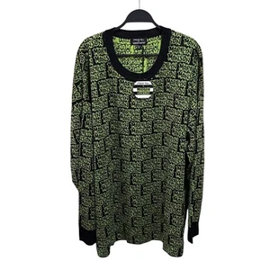 Dolls Kill Marilyn Manson Collab 3X Green Black Oversize SpellOut Sweater NWT - Picture 1 of 8