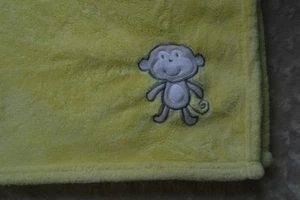 Circo Yellow Monkey Baby Blanket Gray Soft Plush Security Lovey - Picture 1 of 7